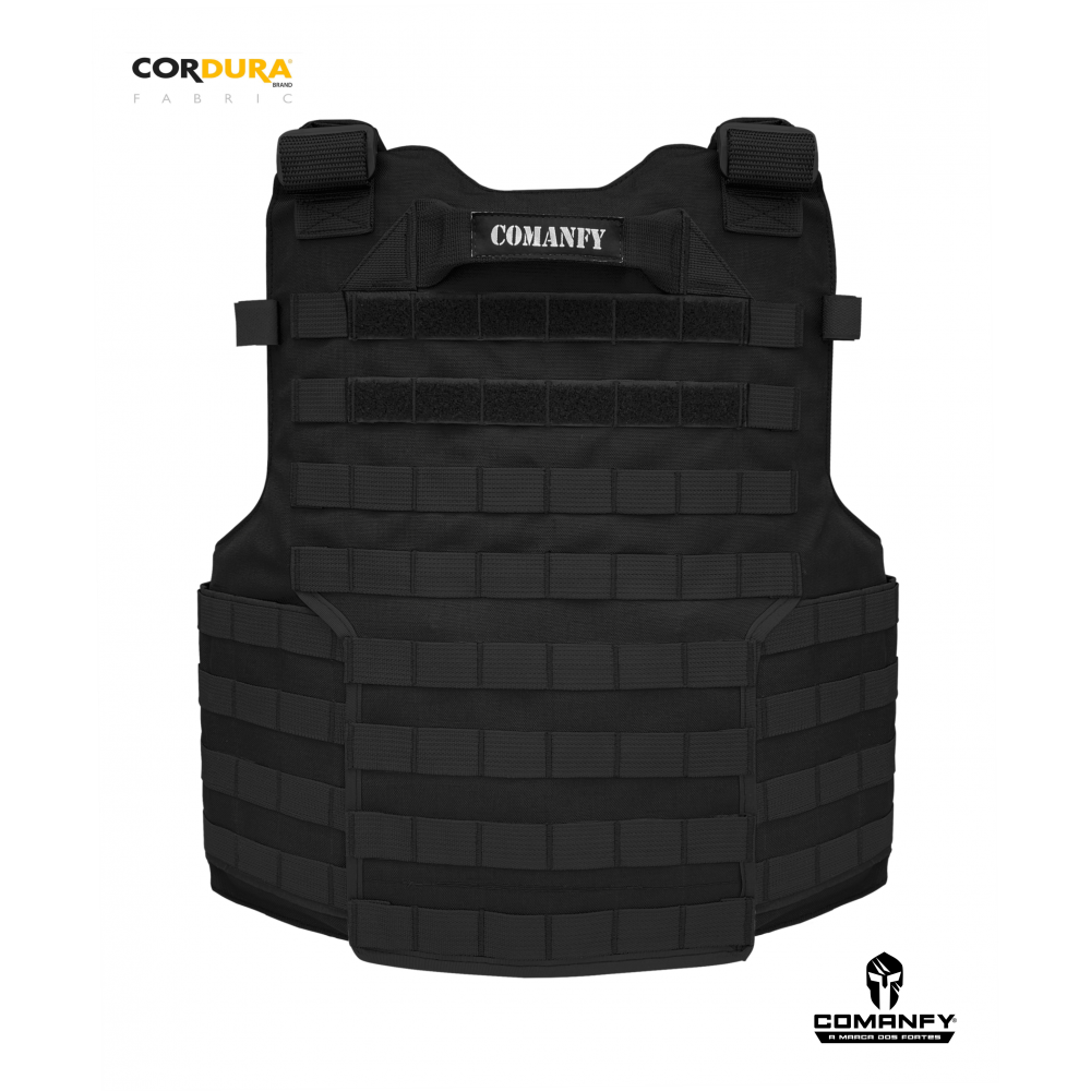 CAPA DE COLETE COMANFY BLACK ATTACK EM CORDURA® 1000D - PRETO