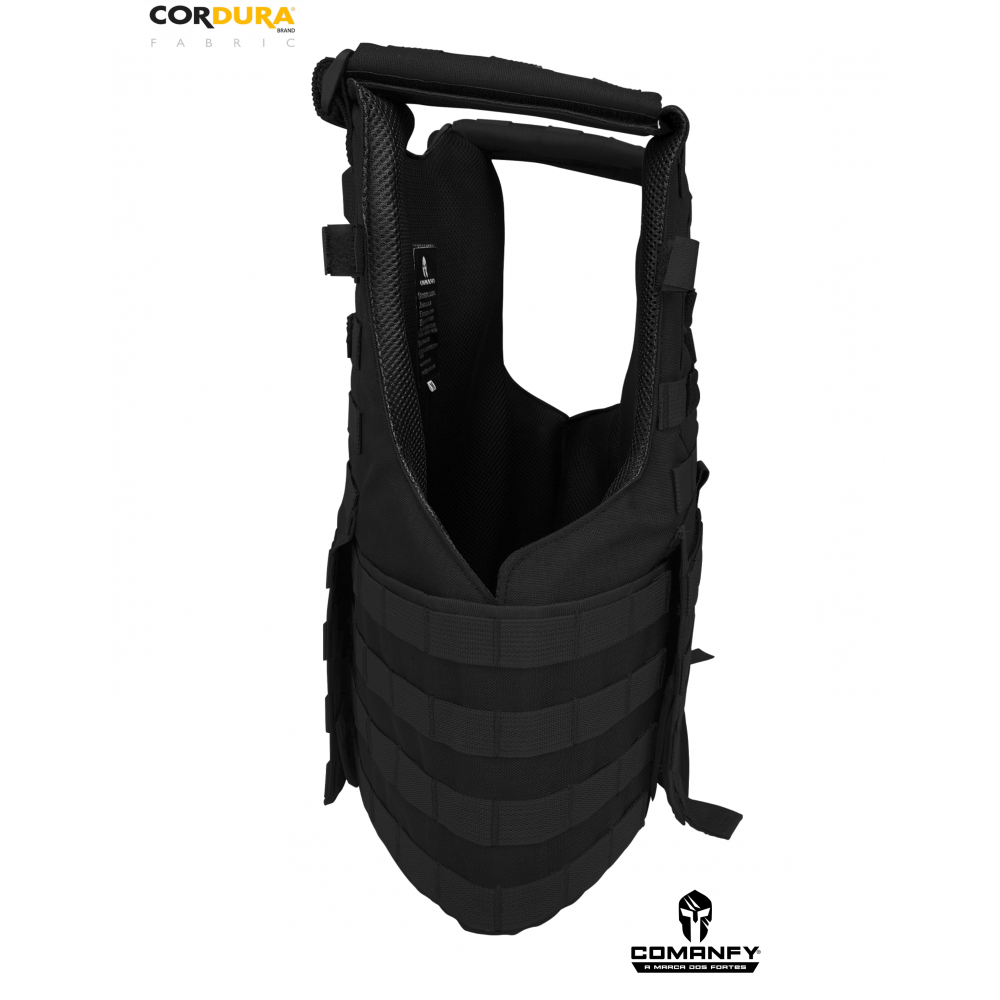 CAPA DE COLETE COMANFY BLACK ATTACK EM CORDURA® 1000D - PRETO