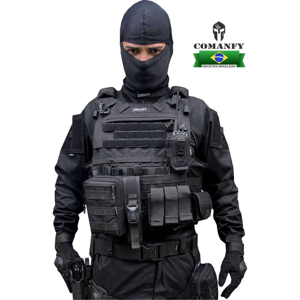 COMBO Nº4 CAPA DE COLETE COMANFY PREDADOR G5 III-A EM CORDURA® 1000D SEM PORTA HIDRATAÇÃO