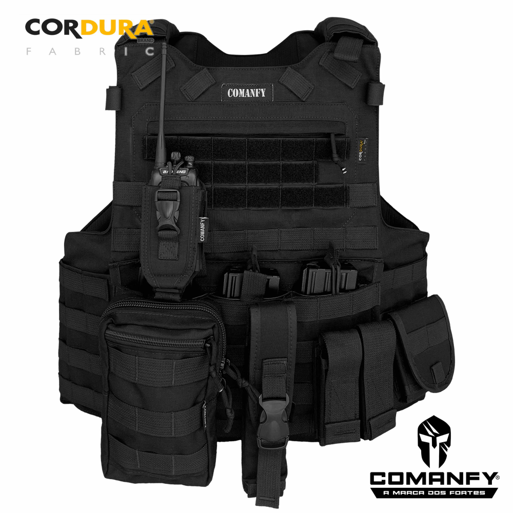 COMBO Nº4 CAPA DE COLETE COMANFY PREDADOR G5 III-A EM CORDURA® 1000D SEM PORTA HIDRATAÇÃO