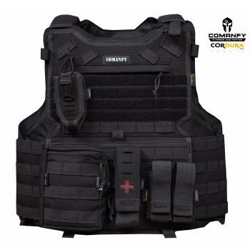 CAPA DE COLETE COMANFY® G6 IIIA - PRETO ( 4 MÓDULOS)