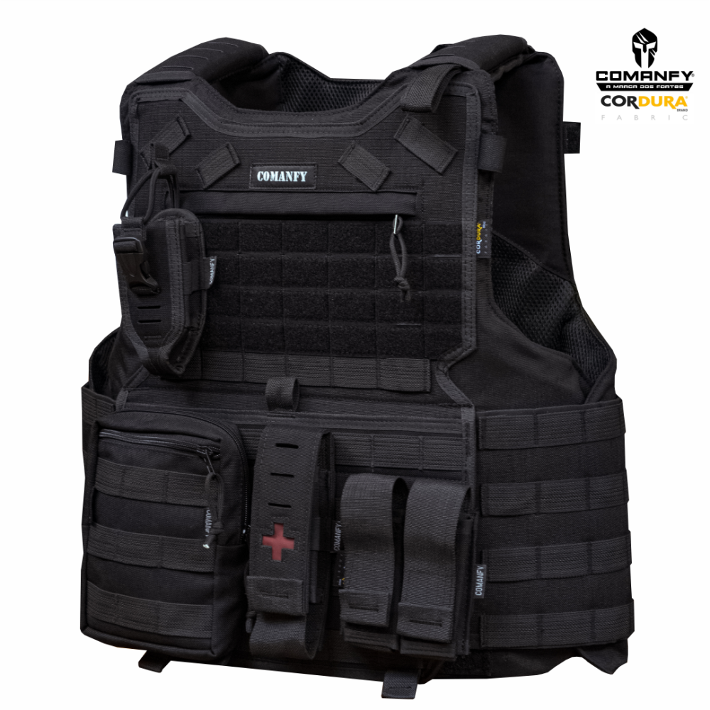 COLETE TÁTICO COMANFY® G6 IIIA COMBO - PRETO (4 MÓDULOS) COLETE TÁTICO COMANFY® G6 IIIA COMBO - PRETO (4 MÓDULOS)