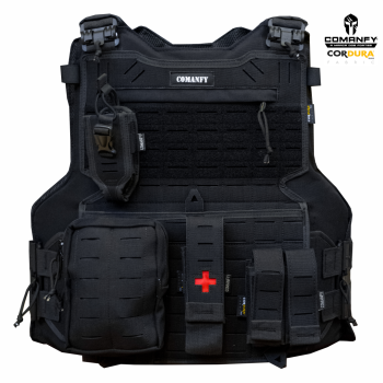 CAPA DE COLETE COMANFY® GLADIADOR IIIA LASER CUT - PRETO (4 MÓDULOS)