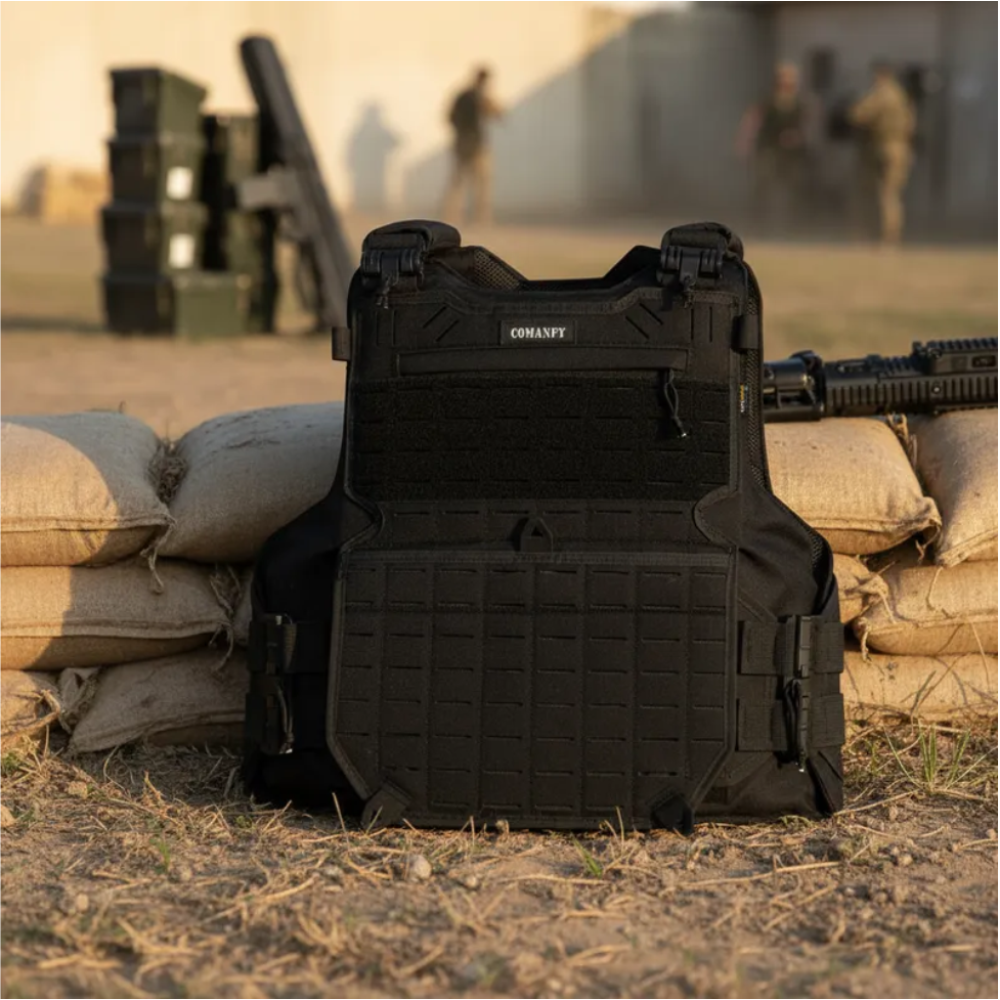 CAPA DE COLETE COMANFY® GLADIADOR IIIA LASER CUT - PRETO CAPA DE COLETE COMANFY® GLADIADOR IIIA LASER CUT - PRETO