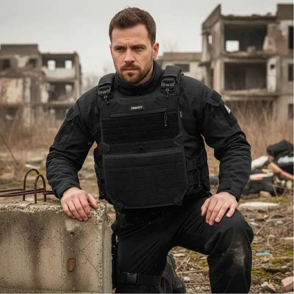 CAPA DE COLETE COMANFY® GLADIADOR IIIA LASER CUT - PRETO CAPA DE COLETE COMANFY® GLADIADOR IIIA LASER CUT - PRETO