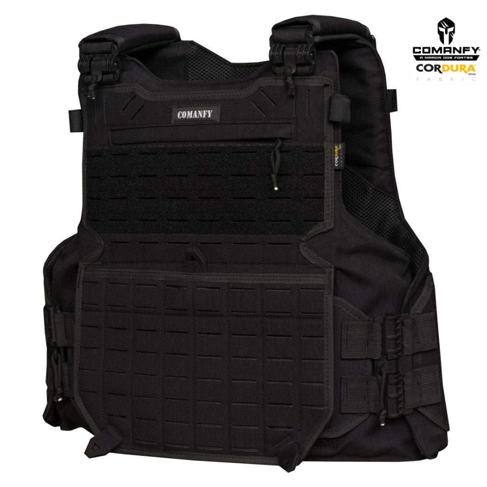 COLETE TÁTICO COMANFY® GLADIADOR IIIA LASER CUT - PRETO 