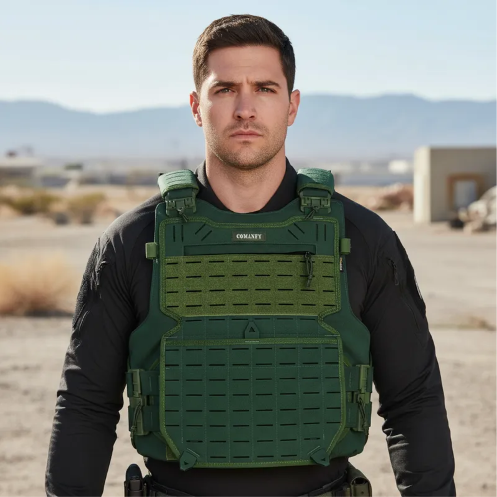 CAPA DE COLETE COMANFY® GLADIADOR IIIA LASER CUT - VERDE MILITAR CAPA DE COLETE COMANFY® GLADIADOR IIIA LASER CUT - VERDE MILITAR