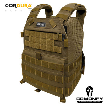 CAPA DE COLETE COMANFY® PLATE CARRIER EM CORDURA® 1000D - COYOTE CAPA DE COLETE COMANFY® PLATE CARRIER EM CORDURA® 1000D - COYOTE