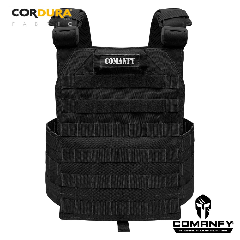 CAPA DE COLETE COMANFY PLATE CARRIER EM CORDURA® 1000D - PRETO