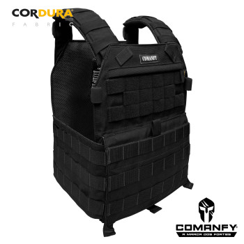 CAPA DE COLETE COMANFY® PLATE CARRIER EM CORDURA® 1000D - PRETO CAPA DE COLETE COMANFY® PLATE CARRIER EM CORDURA® 1000D - PRETO