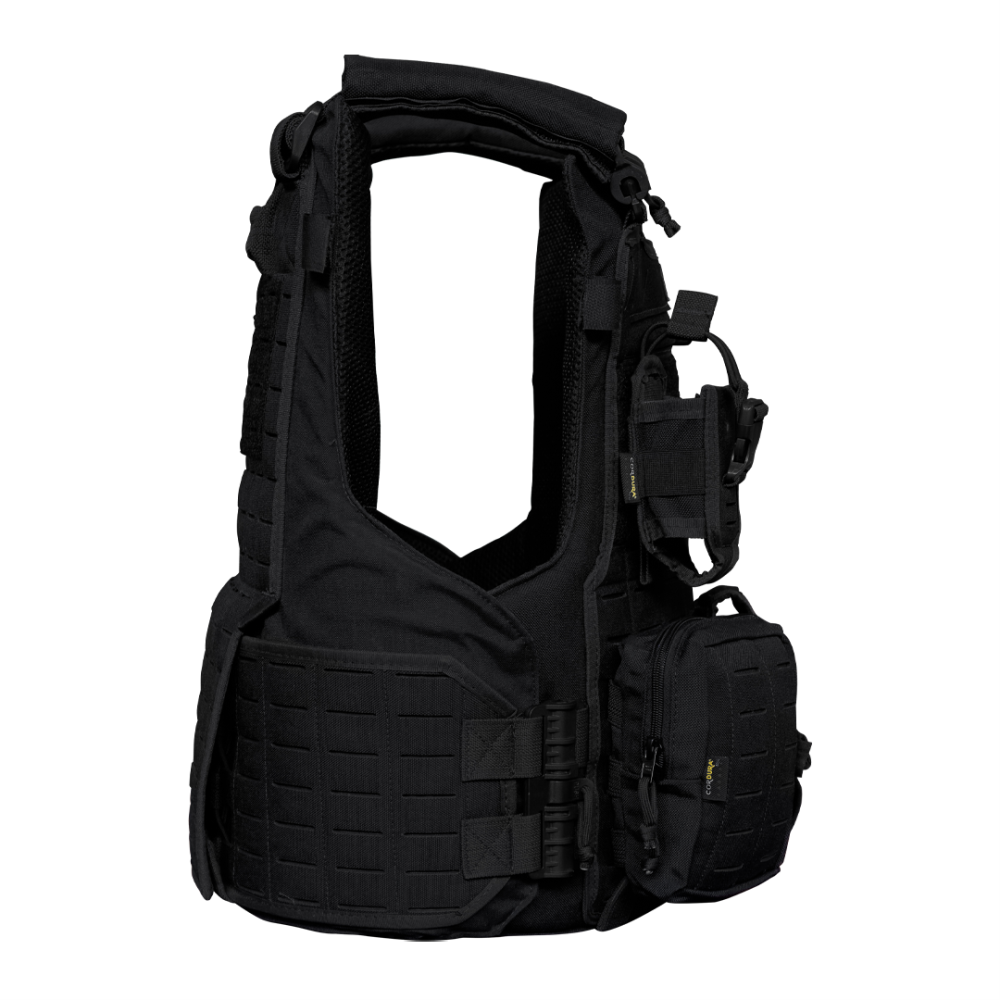COLETE TÁTICO COMANFY® SPARTA LASER CUT - PRETO (4 MÓDULOS)