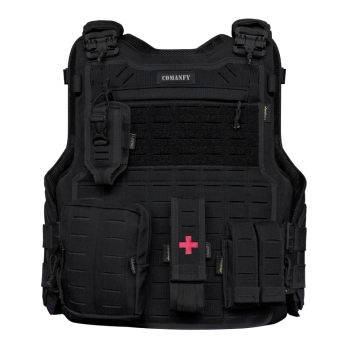 CAPA DE COLETE COMANFY® SPARTA LASER CUT - PRETO (4 MÓDULOS)