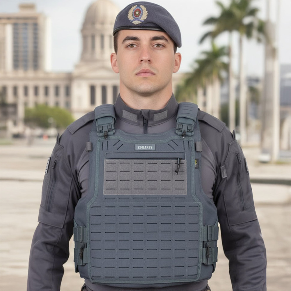 CAPA DE COLETE COMANFY® SPARTA LASER CUT - CINZA BANDEIRANTE PMESP CAPA DE COLETE COMANFY® SPARTA LASER CUT - CINZA BANDEIRANTE PMESP