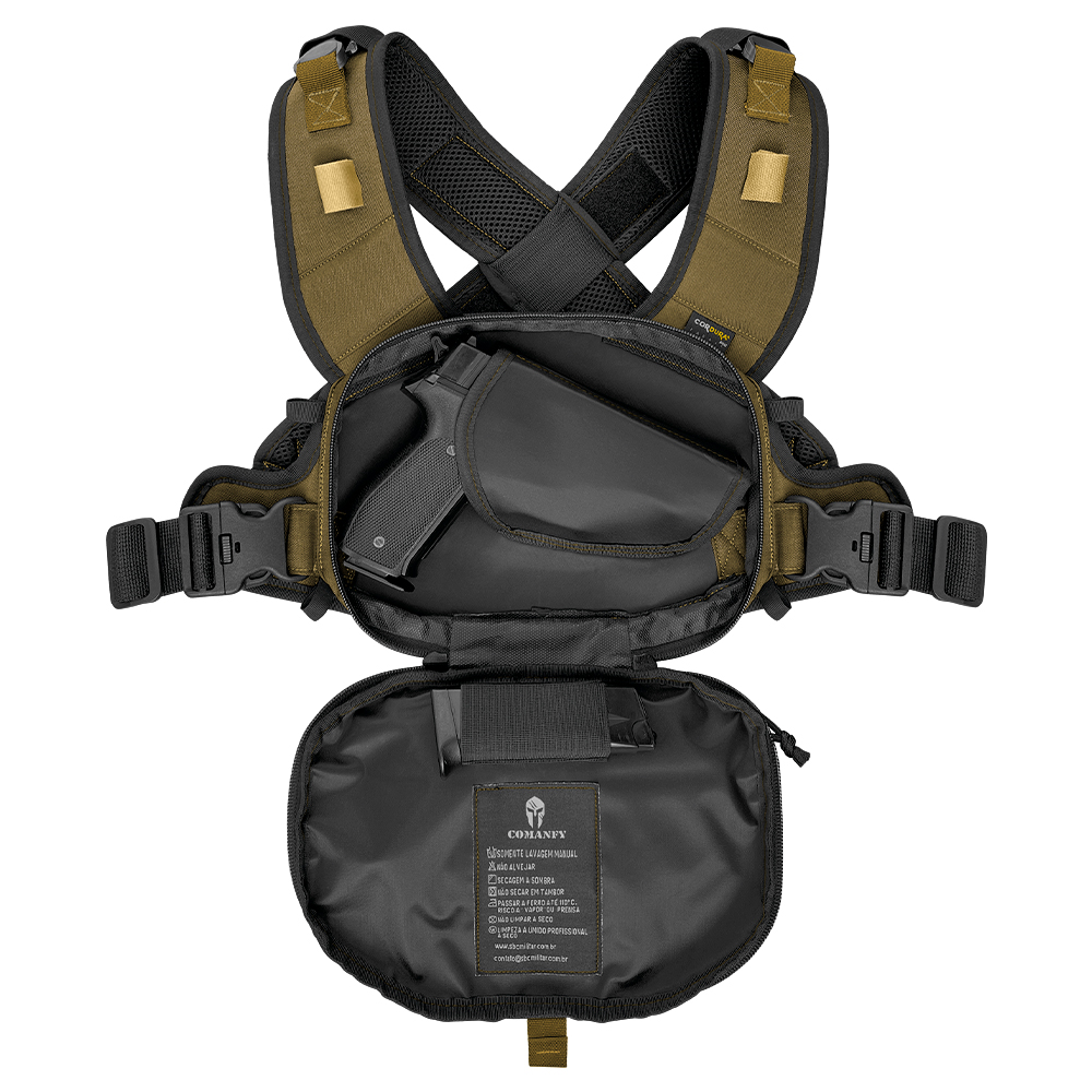 BOLSA DE PEITO COMANFY SAQUE RÁPIDO G-2 EM CORDURA® 1000D - COYOTE