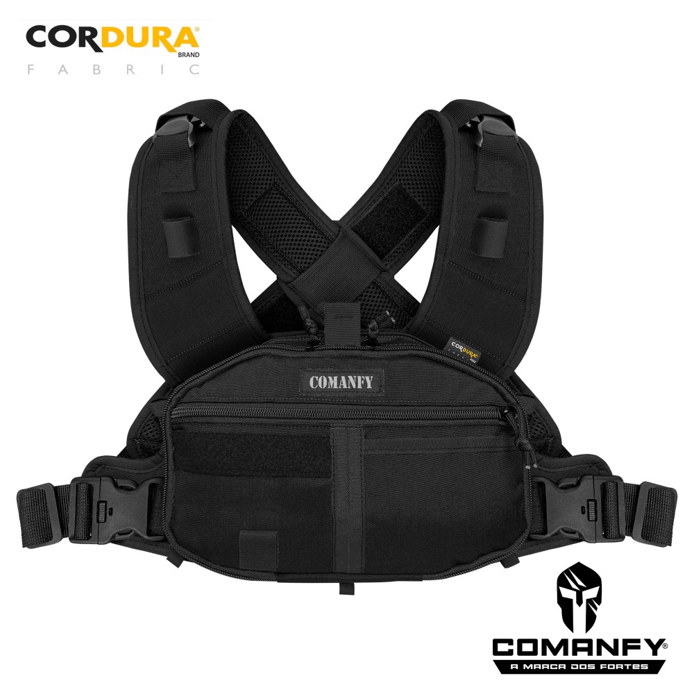 BOLSA DE PEITO COMANFY BLACK SAQUE RÁPIDO EM CORDURA® 1000D - PRETO