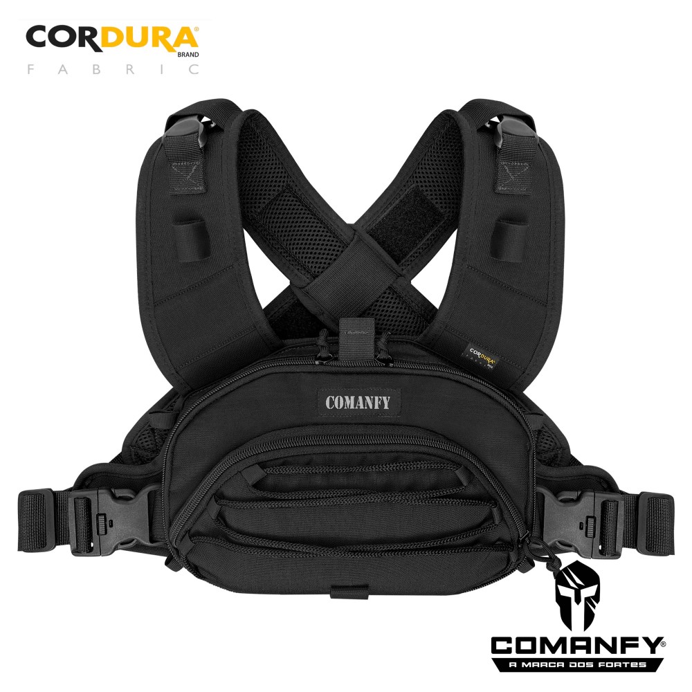 BOLSA DE PEITO COMANFY NEGRA SAQUE RÁPIDO EM CORDURA® 1000D - PRETO