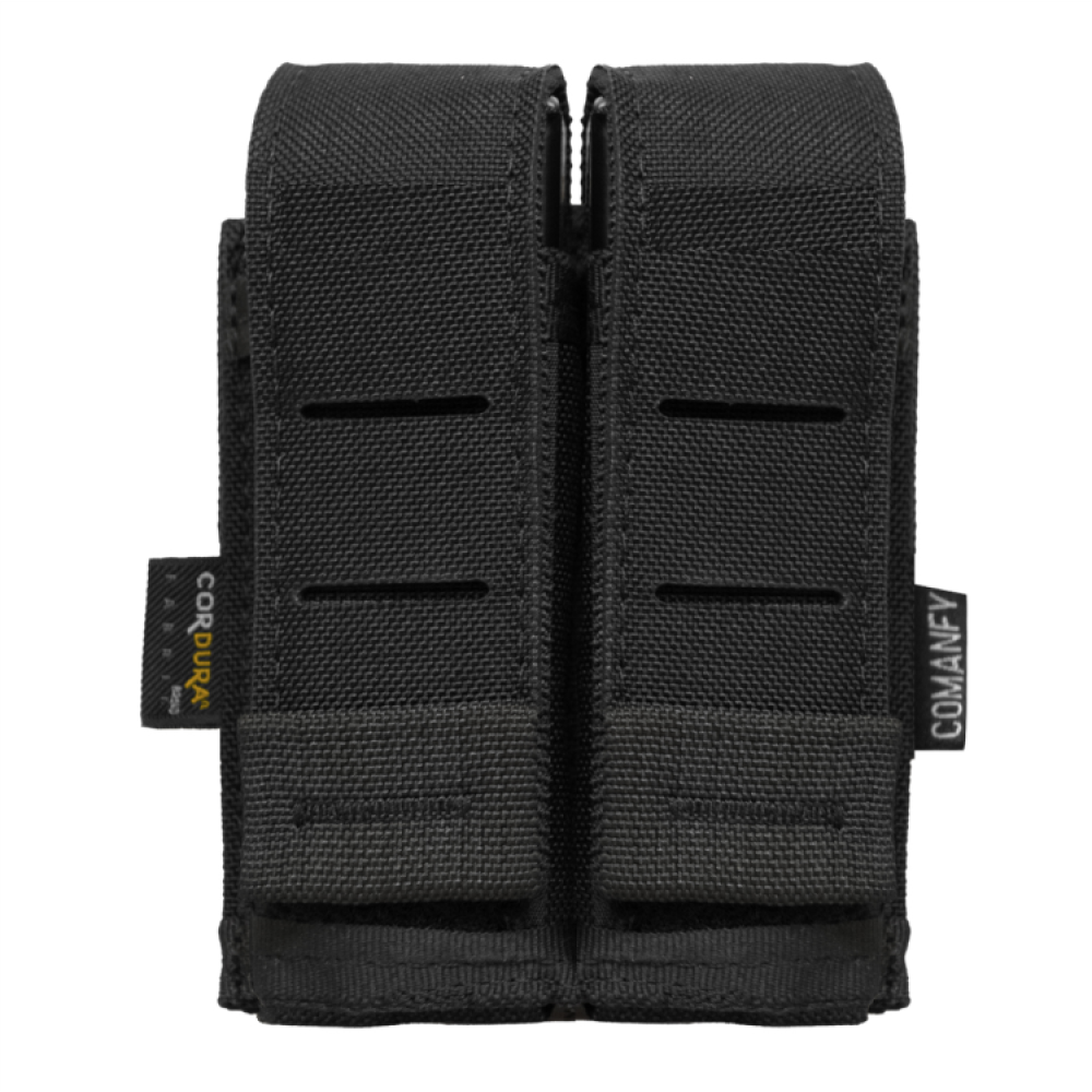 PORTA CARREGADOR DE PISTOLA DUPLO LASER CUT - PRETO PORTA CARREGADOR DE PISTOLA DUPLO LASER CUT - PRETO