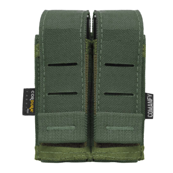 PORTA CARREGADOR DE PISTOLA DUPLO LASER CUT - VERDE MILITAR