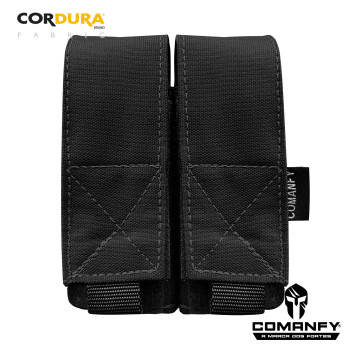 PORTA CARREGADOR DE PISTOLA DUPLO - PRETO