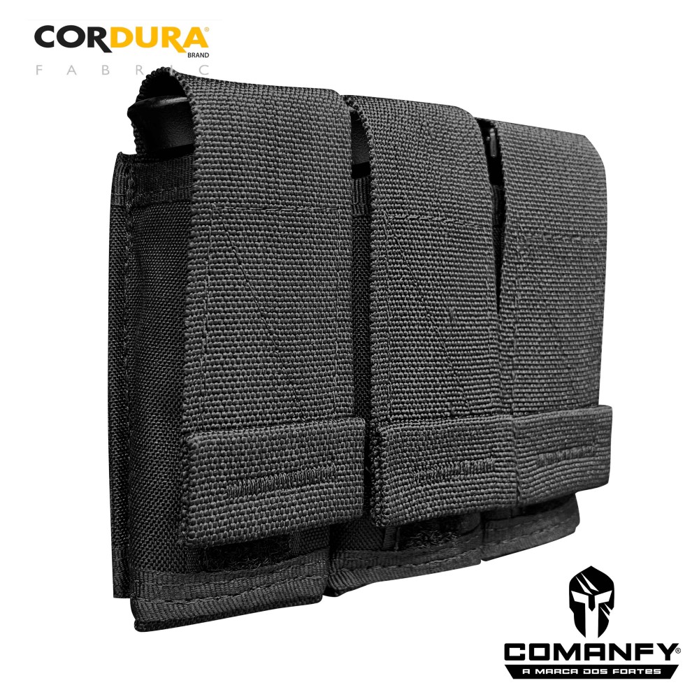 PORTA CARREGADOR DE PISTOLA TRIPLO EM CORDURA® 1000D 