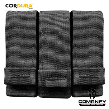 PORTA CARREGADOR DE PISTOLA TRIPLO - PRETO