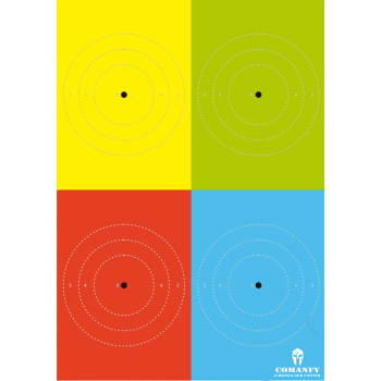 ALVO DE TIRO 4 CORES COMANFY - 25 UNIDADES