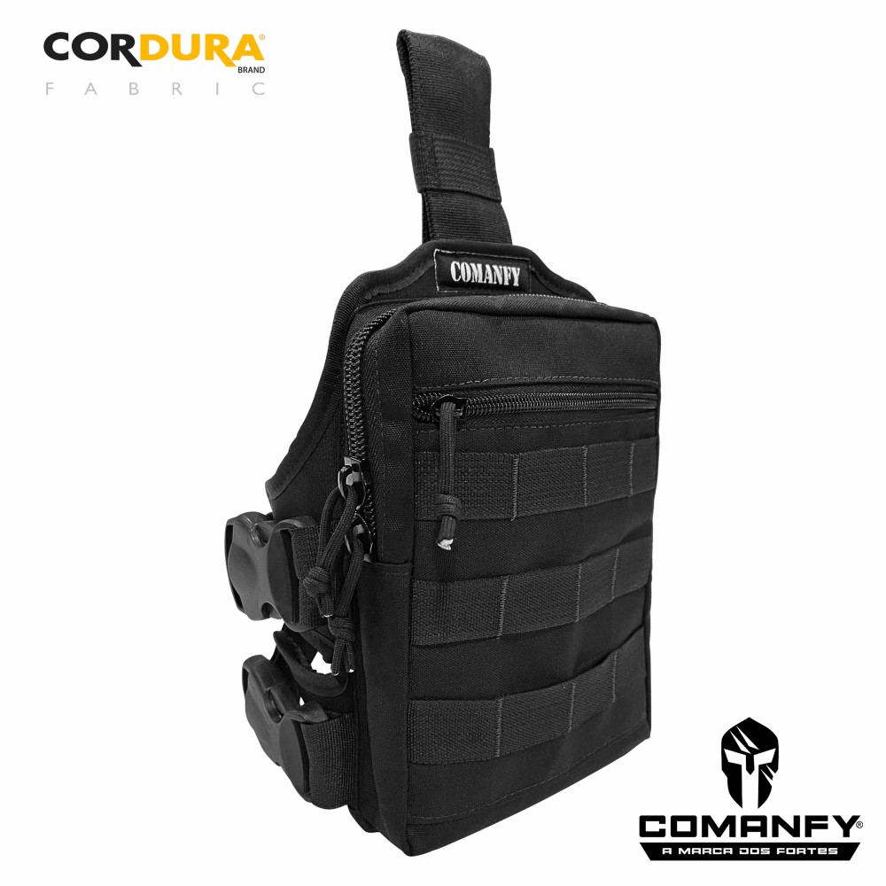 BORNAL DE PERNA COMANFY TR01 EM CORDURA® 1000D - PRETO