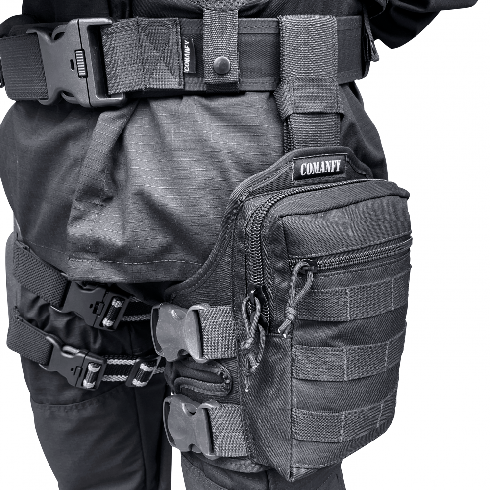 BORNAL DE PERNA COMANFY TR01 EM CORDURA® 1000D - PRETO